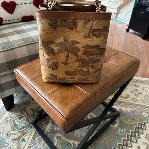 Brahmin Copa Cabana Tan Embossed Shoulder Bag